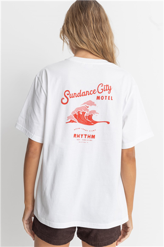 Rhythm MOTEL OVERSIZED T-SHIRT, VINTAGE WHITE