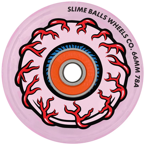 SLIME BALLS 66MM PINK EYES LIGHT UPS OG SLIME PINK 78A WHEELS