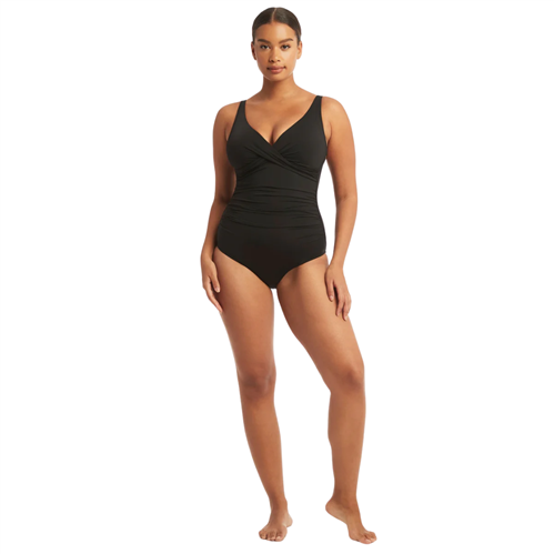 Sea Level Essentials Cross Front Multifit One Piece, Black