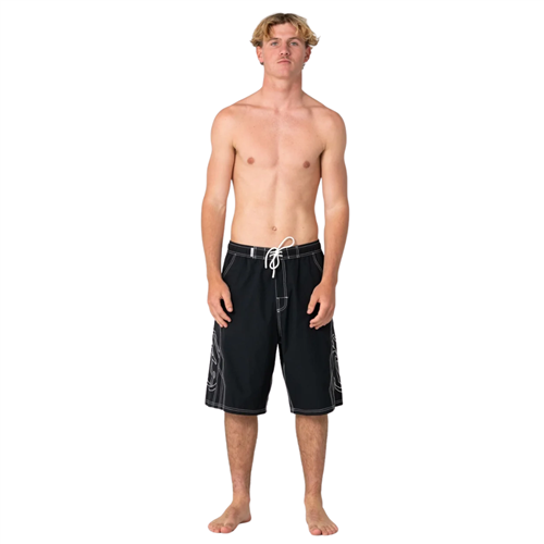 Rusty TOMBSTONES HYBRID WAIST BOARDSHORT, BLACK