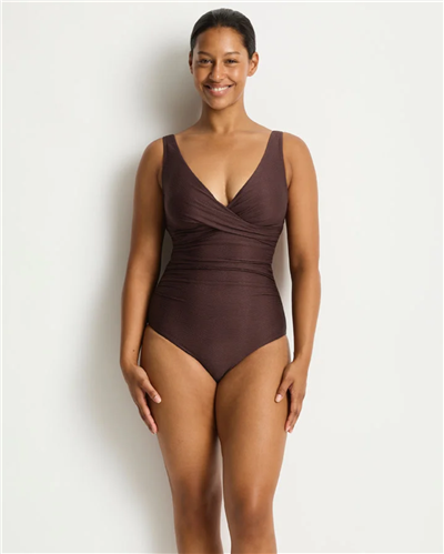 Sea Level zen cross front tie back one piece, cocoa