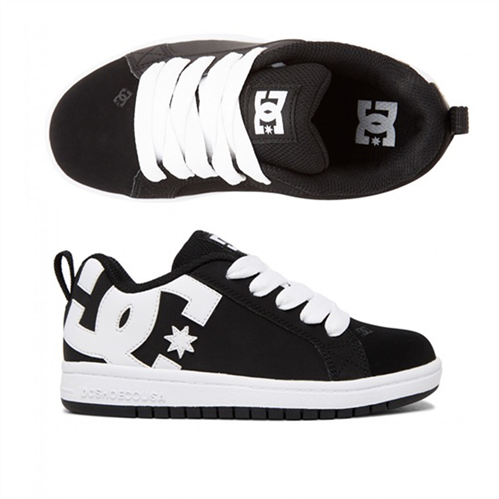 Dc Court Graffik Boys Youth Shoe, Black/White | Underground Skate