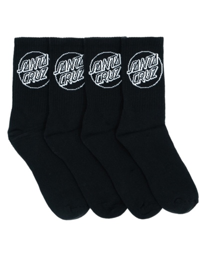 Santa Cruz MENS OPUS DOT 4 PACK SOCKS, BLACK