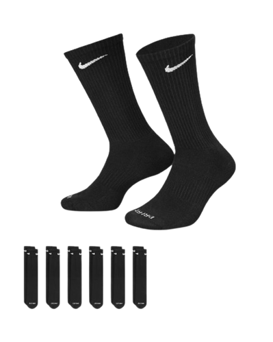 Nike Everyday Plus Cushioned Sock (6 Pack), Black