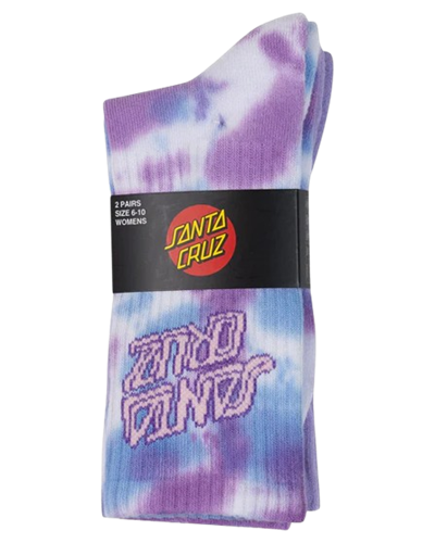 Santa Cruz SCRAWL STACK CREW SOCK 2 PACK, VINTAGE BLU TDYE-PURPLE