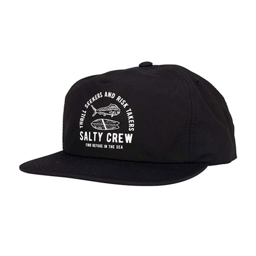 Salty Crew LATERAL LINE 5 PANEL CAP, BLACK