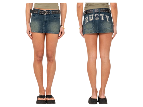 Rusty NORTY LOW RISE DENIM MICRO MINI SKIRT, DND