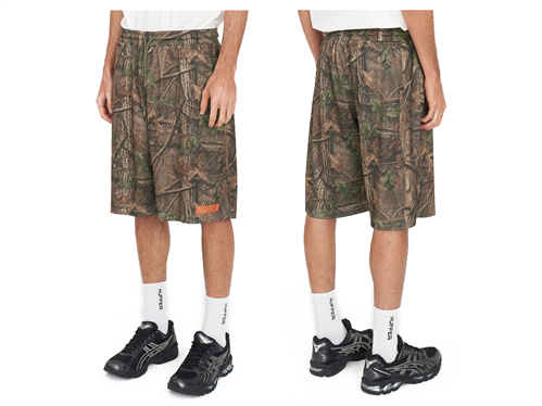 Huffer BAGGY BASKETBALL SHORT, WOODHILL CAMO