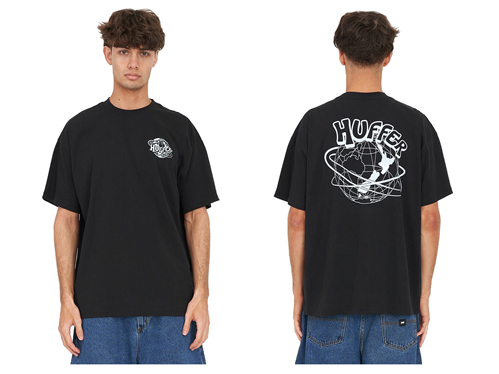 Huffer BLOCK TEE 220/ORBIT, BLACK