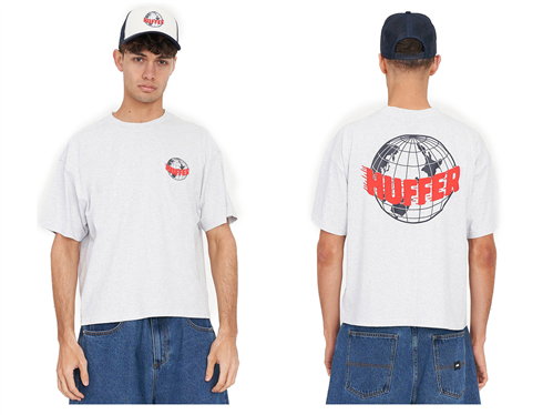 Huffer BLOCK CROP TEE/AIRHUFFER, SILVERMARLE
