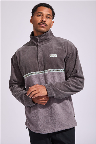 Billabong SPACE LOBSTER 1/4 ZIP FLEECE, WASHED BLK
