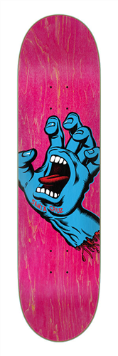 Santa Cruz Skate Screaming Hand, Pink, Size 7.8 x 31.00 + Free Grip