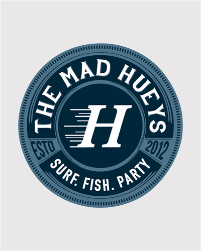 The Mad Hueys SURF FISH PARTY STICKER, SLATE