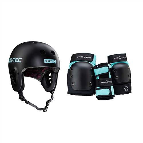 ProTec Sky Brown Helmet + Pad Combo Underground Skate