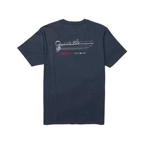 Salty Crew Whaler Schematic Ss Tee, Navy
