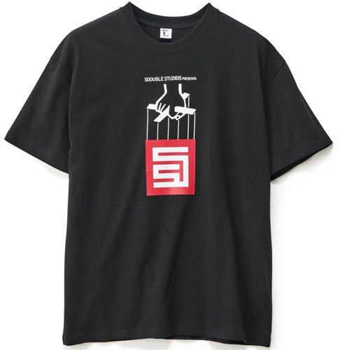 S-DOUBLE GODFATHER SS TEE, BLACK