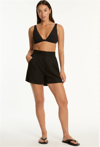 Sea Level shore linen boat short, black