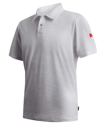 FLORENCE MARINE X Airtex Collared Short Sleeve Shirt, Light Heather Grey