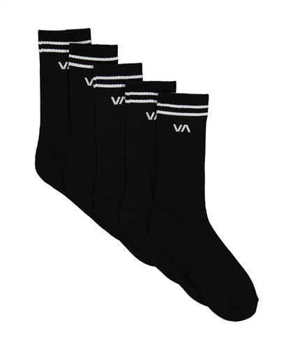 RVCA UNION SOCK III - 5 PACK, BLACK