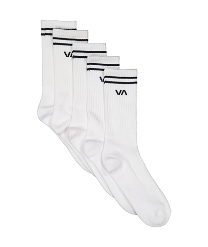 RVCA UNION SOCK III - 5 PACK, WHITE