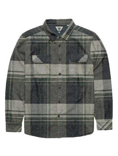 Vissla Eco-Zy LS Polar Flannel, Vintage Green