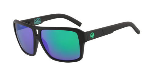 Dragon Alliance THE JAM H20 POLARIZED SUNGLASSES, MATTE BLACK/ LUMALENS GREEN ION