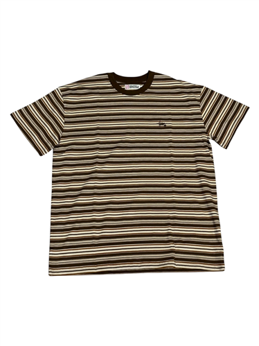S-DOUBLE MID STRIPE SS TEE, WHEAT