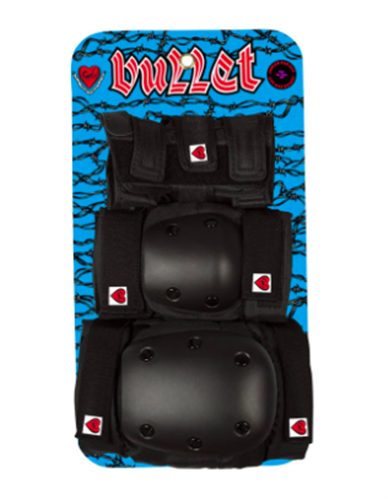 Bullet Safety Pad Set, Black, Adult Size