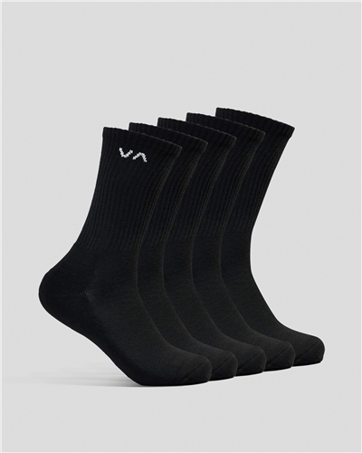 RVCA VA SPORT SOCK 5 PACK, BLACK