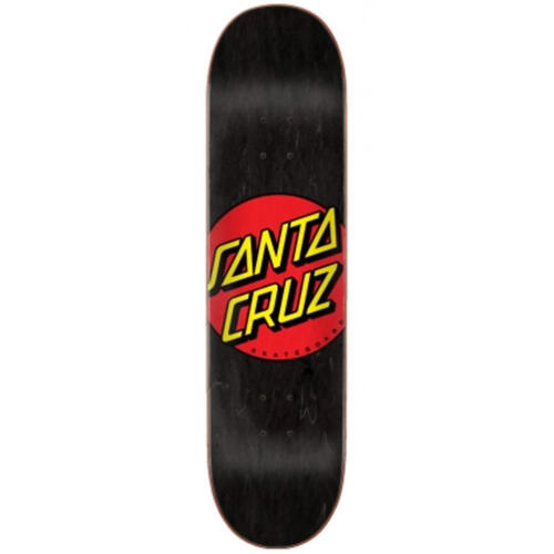Santa Cruz Skate Classic Dot, Black, Size 8.25 x 31.83 + Free Grip
