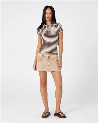 Rusty ROXXY COFFEE MICRO MINI SKIRT, BRN STAIN