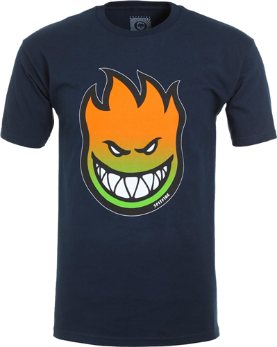 Spitfire BIGHEAD FADE FILL SHORT SLEEVE T-Shirt- Premium Print, Navy