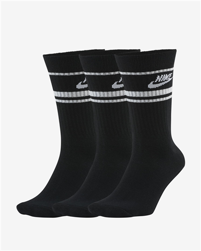 Nike Sb Mens Sportswear Essential Sock, 3 Pack, Black/White ...