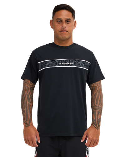 Quiksilver TAKARANGI PANEL TEE, BLACK