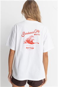 Rhythm MOTEL OVERSIZED T-SHIRT, VINTAGE WHITE