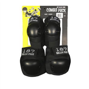 187 Killer Pads Combo Pack Knee and Elbow set, Black