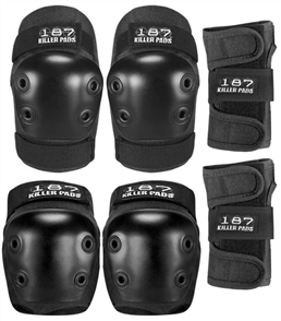 187 Killer Pads Six Pack Combo Pad Set, Black