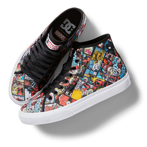 DC X MARVEL DP MANUAL HI SHOE, BLACK MULTI