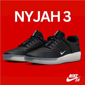 Nike SB ZOOM NYJAH 3 Shoe, BLACK/WHITE