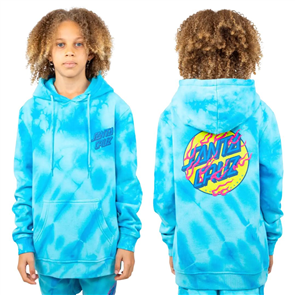 Santa Cruz INFERNO STACKED STRIP DOT HOODY, TURQUOISE