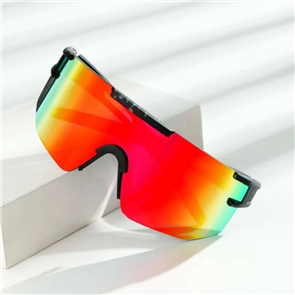 Blank Collective Flat Top Shield Oversized Sunglasses, Blk/Orange