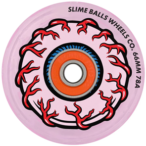 SLIME BALLS 66MM PINK EYES LIGHT UPS OG SLIME PINK 78A WHEELS