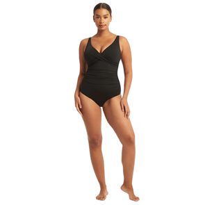 Sea Level Essentials Cross Front Multifit One Piece, Black