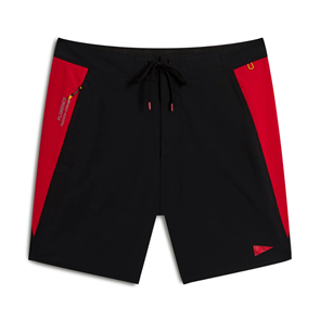 FLORENCE MARINE X Cordura Airtex Boardshort, Black/Rescue Red