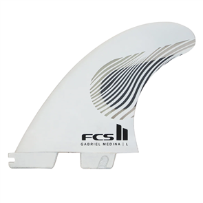 FCS II Gabriel Medina PC Tri Fin Set, Black/White
