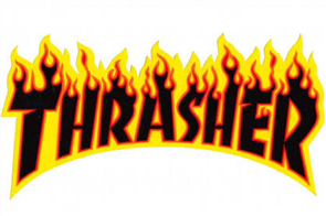 Thrasher Flame Logo Large Sticker, Yellow / Black