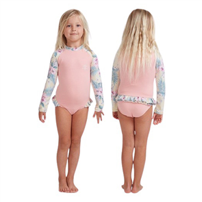 Billabong Wetsuits Island Dream One Piece Long Sleeve 50+ Upf Swimsuit, Pink