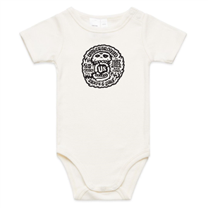 US 25 Years Front Print One Piece Infant, Off White