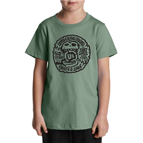 US 25 Years Front Print Kids Tee, Sage