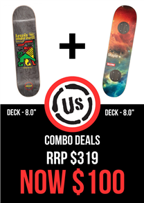 US Combo includes: Almost Rasta Lion R7 & Globe G3 BAR SKATE DECK